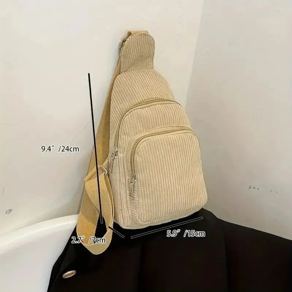 Vintage Corduroy Crossbody Bag - Mini Backpack Purse ulasan dan harga