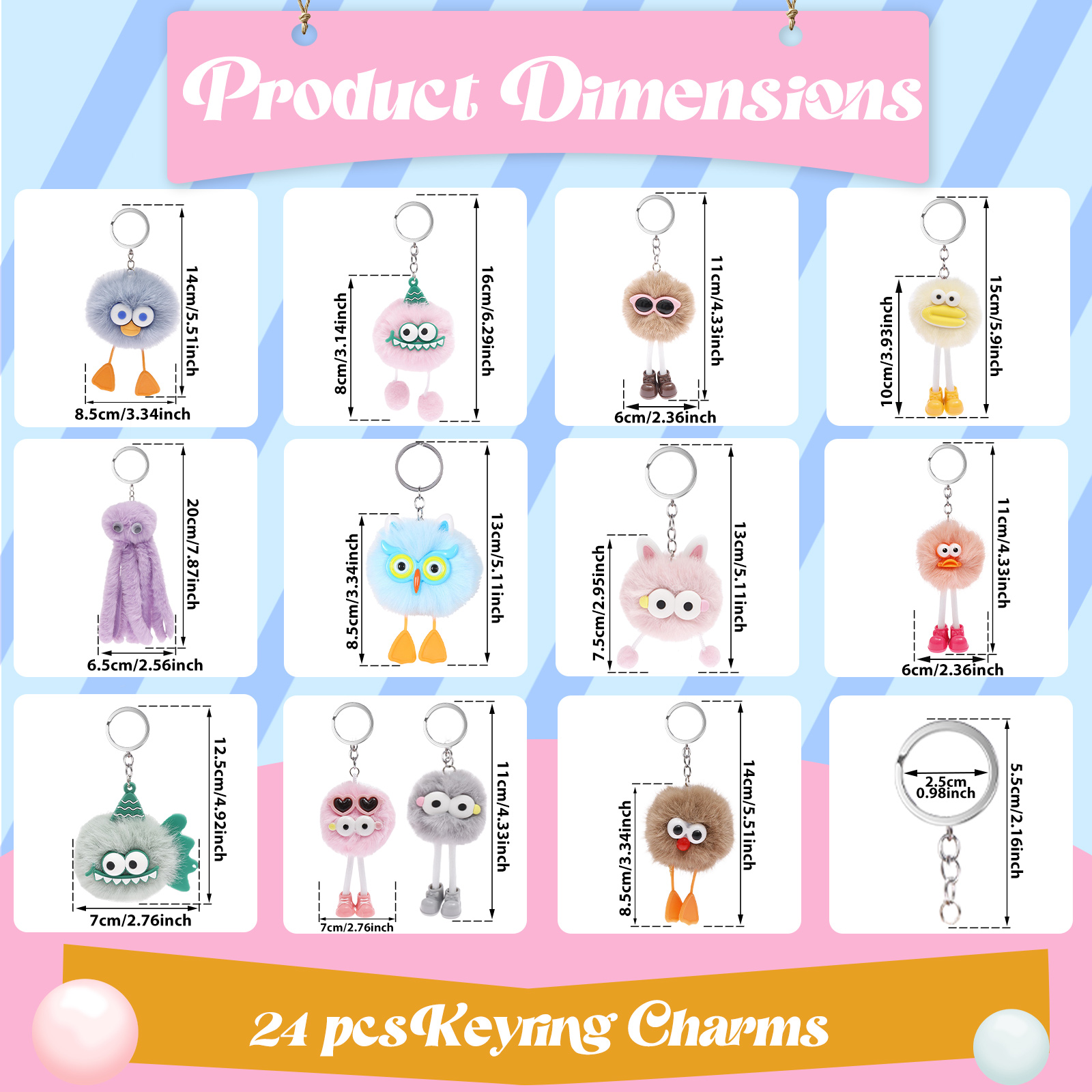 24/28Pcs Plush Keychain Mini A - Mini Backpack Purse ulasan dan harga