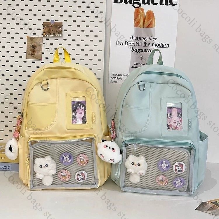 Solid Color Candy Color Backpa - Canvas Backpack Casual ulasan dan harga